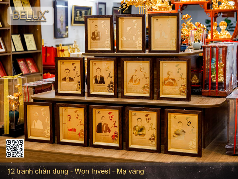 Tranh chân dung thiết kế theo yêu cầu mạ vàng 24k&nbsp;